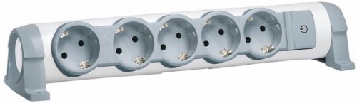 Колодка удлинителя с заземлением и выключателем Legrand Комфорт 5-м 16А 3500Вт бело-серый картинка 